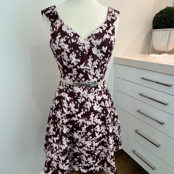McGinn Dresses & Skirts - Burgundy & Cream McGinn Dress - Size 4